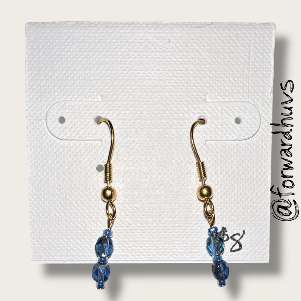 Bundle Sale 3 for $15 | Hand Crafted Faceted Blue Bead Earrings